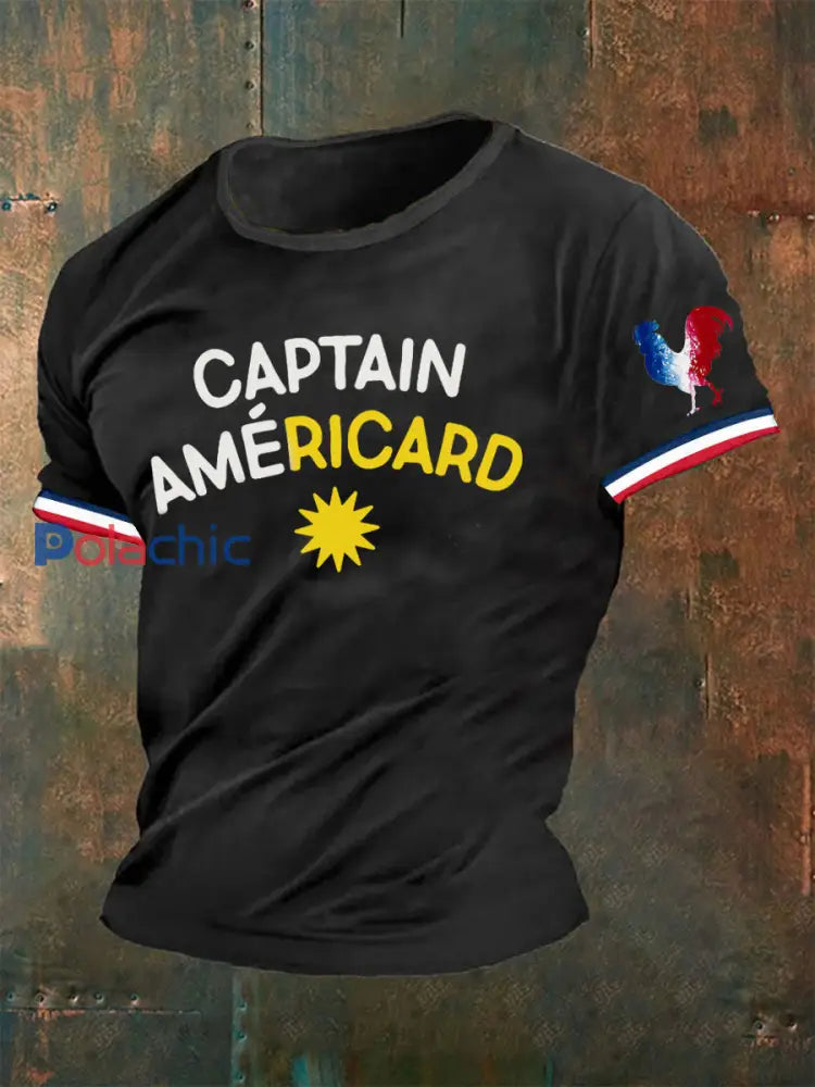 T-shirt Captain Américard Homme Noir / S