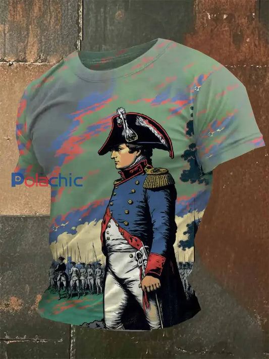 T Shirt Casual Avec Imprimé Napoléon Vintage comme image / S