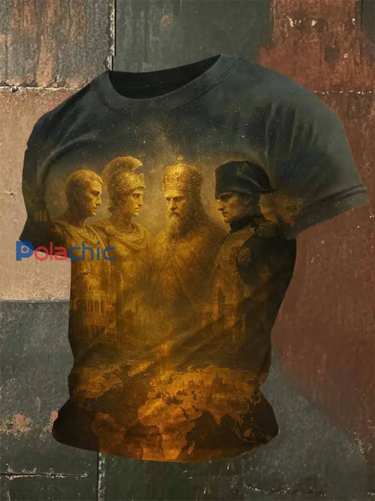 T Shirt Casual Avec Imprimé Napoléon Vintage comme image / S