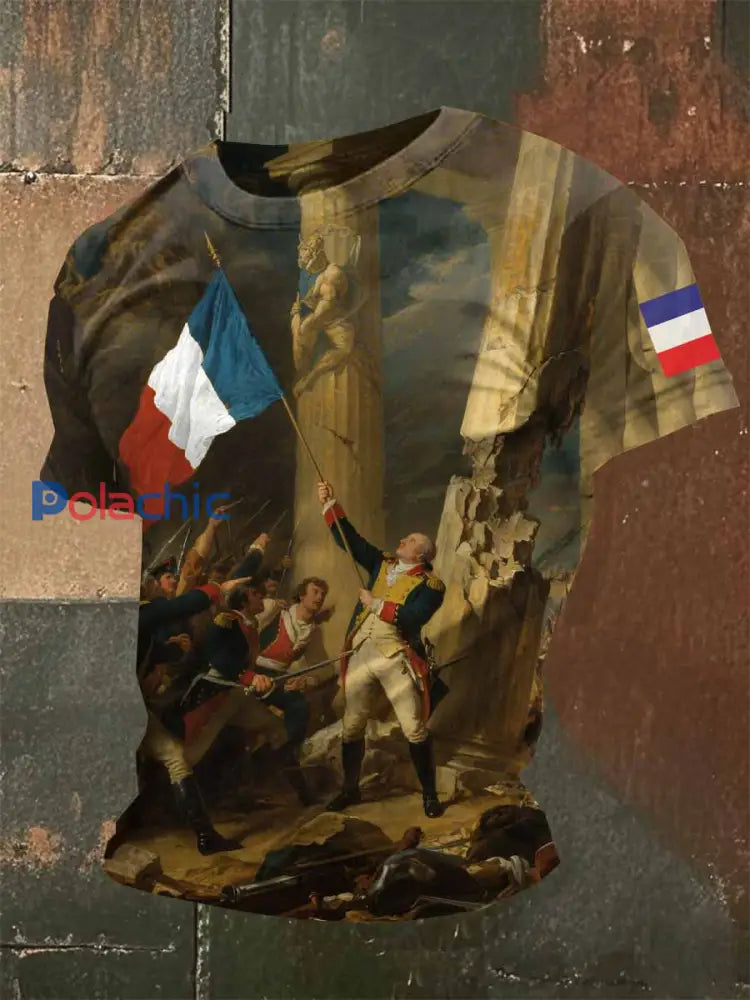 T Shirt Casual Imprimé Vintage Pour Homme comme image / S