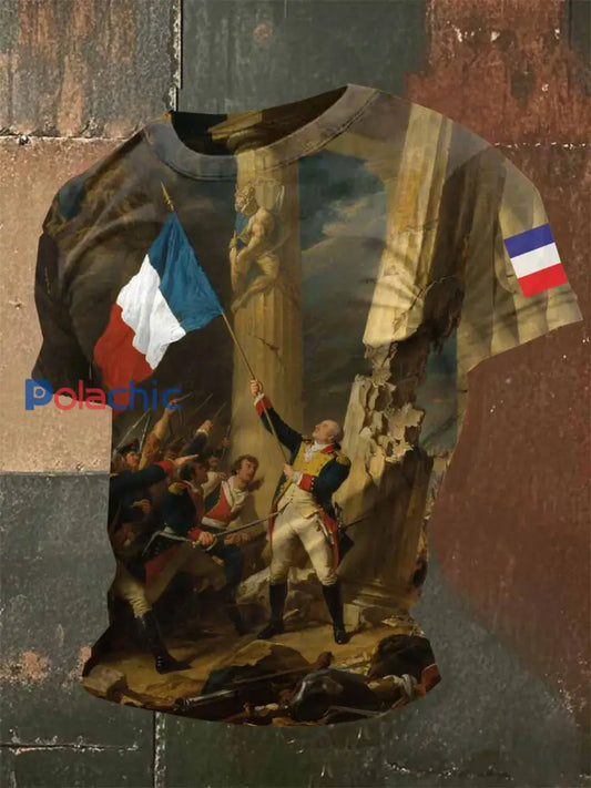 T Shirt Casual Imprimé Vintage Pour Homme comme image / S