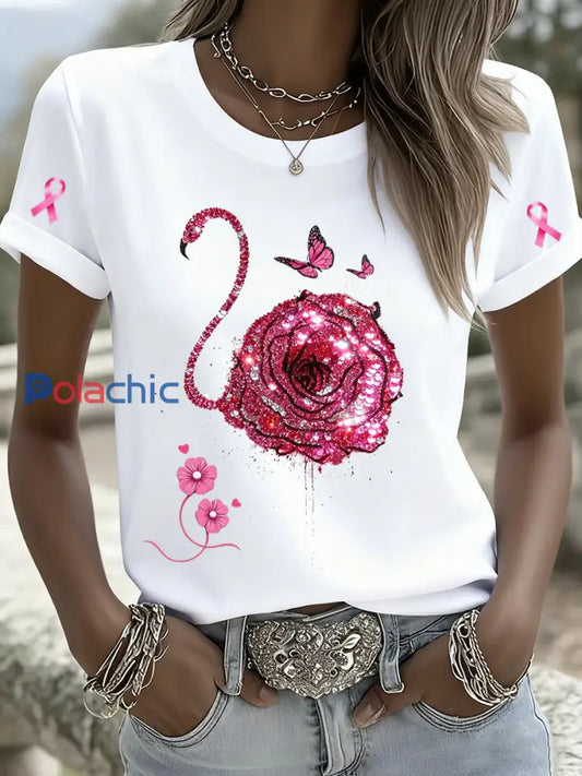 T-shirt commémoratif imprimé animal à paillettes pour femmes A / S
