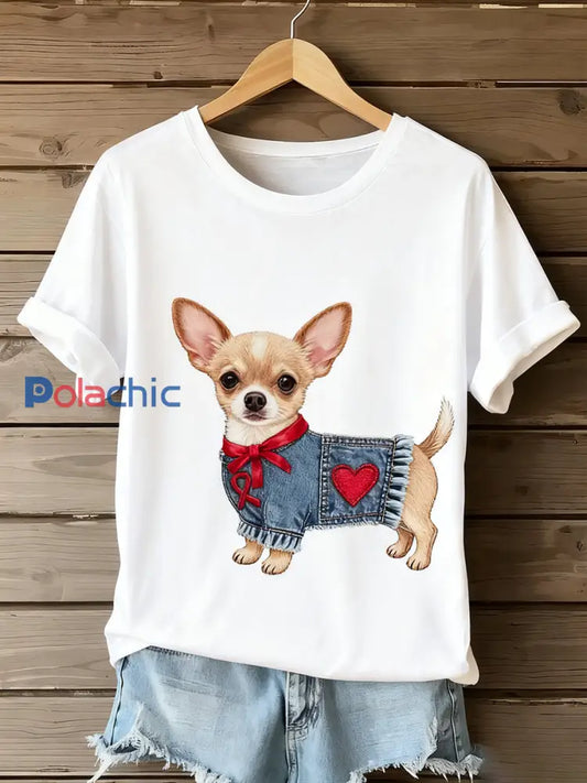 T-shirt confortable à imprimé animal vintage pour femmes A / S