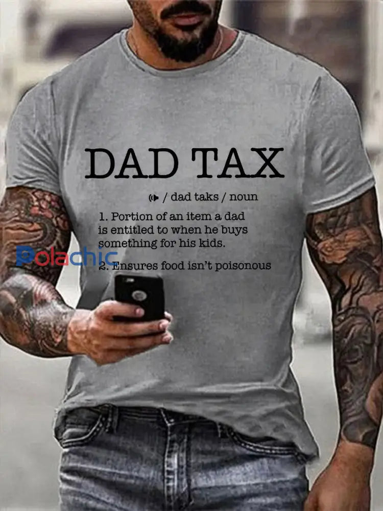 T-shirt Dad Tax Homme gris clair / S