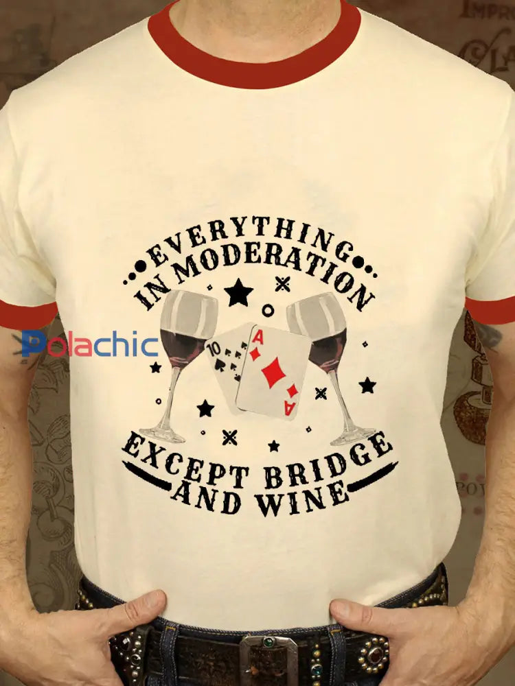 T-shirt de poker pour hommes Abricot / S