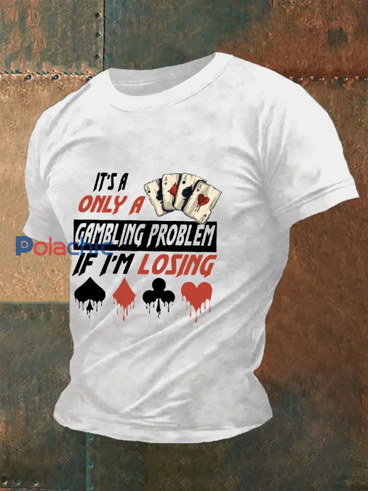 T-shirt de poker pour hommes Blanc / S