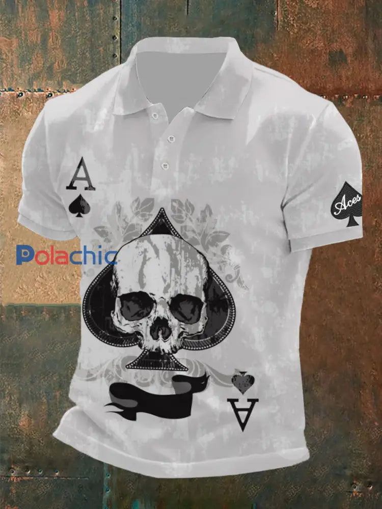 T-shirt de poker pour hommes Blanc / S