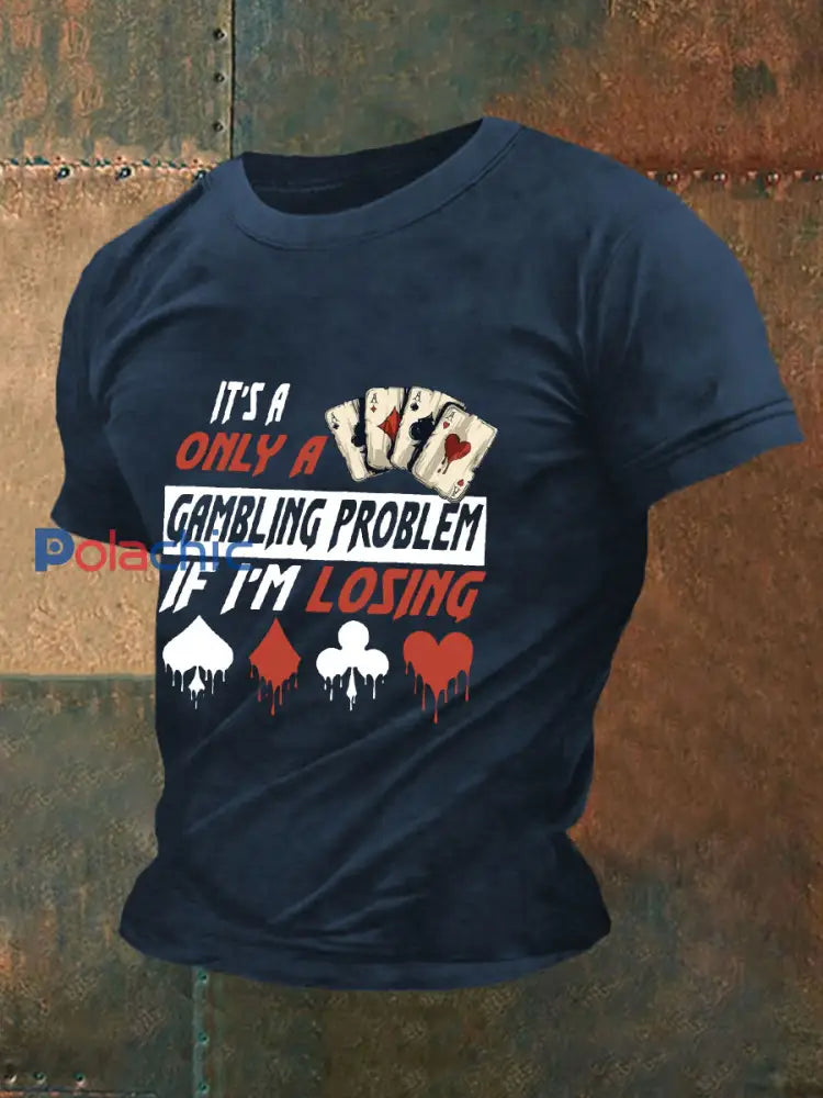 T-shirt de poker pour hommes Bleu Marine / S