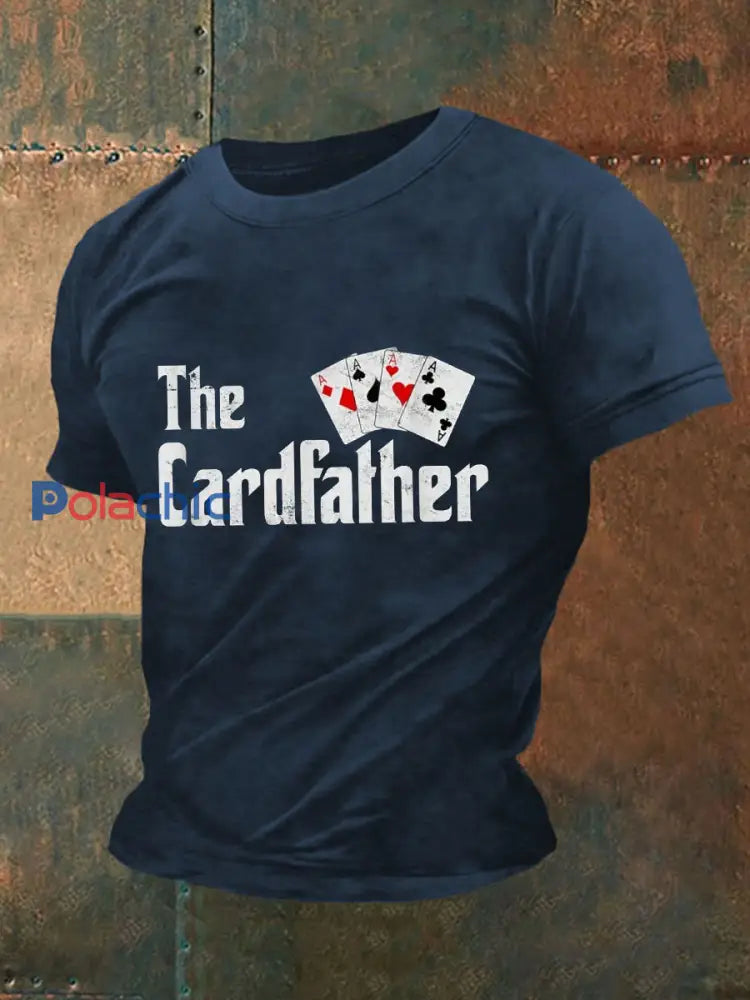 T-shirt de poker pour hommes Bleu Marine / S