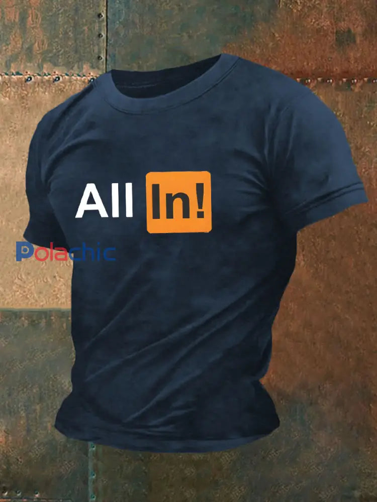 T-shirt de poker pour hommes Bleu Marine / S