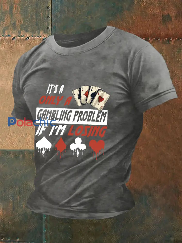 T-shirt de poker pour hommes Gris Clair / S