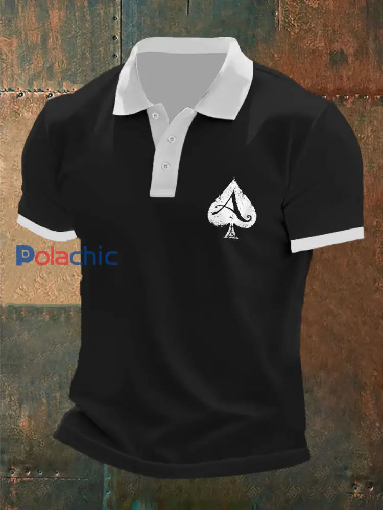 T-shirt de poker pour hommes Noir / S