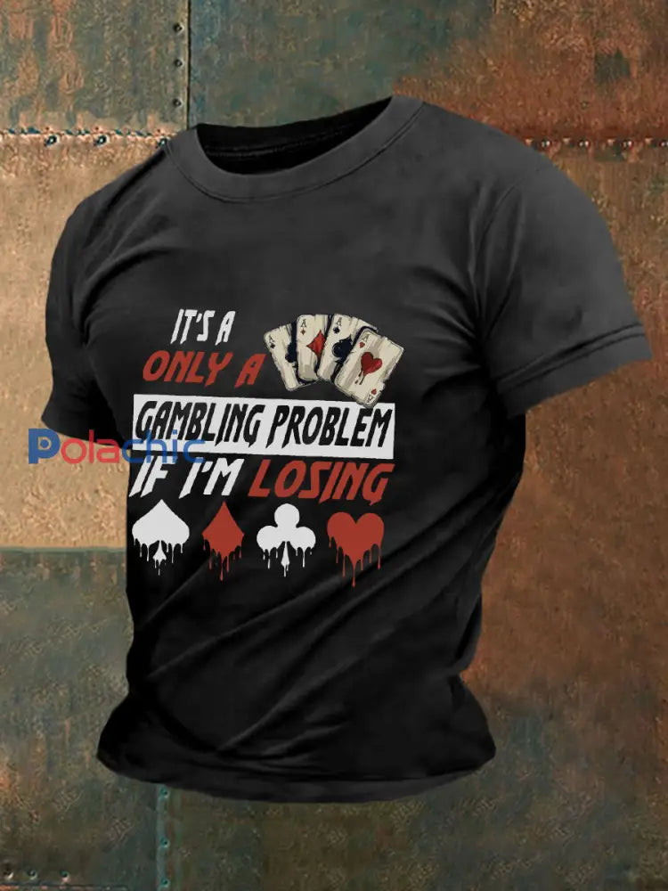 T-shirt de poker pour hommes Noir / S