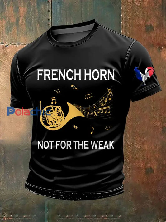 T Shirt Décontracté À Imprimé Cor Français Vintage comme image / S