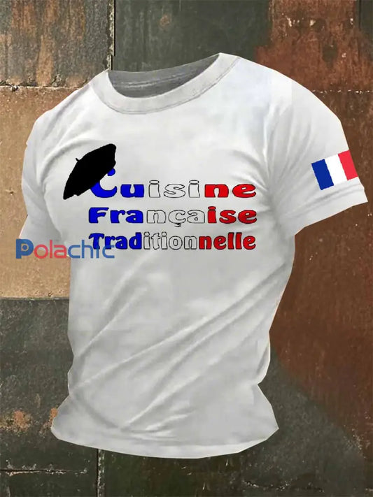 T Shirt Décontracté À Imprimé Cuisine Française Vintage comme image / S