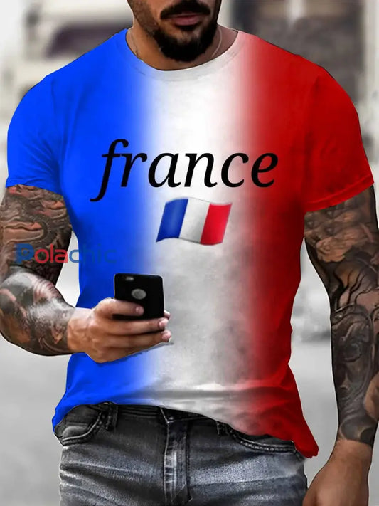 T Shirt Décontracté À Imprimé Lys Français Vintage comme image / S