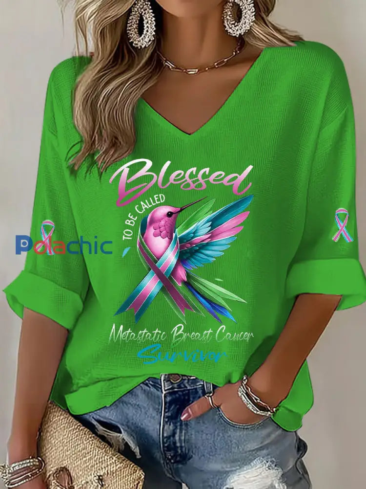 T shirt décontracté à imprimé métastatique pour femmes Vert / S