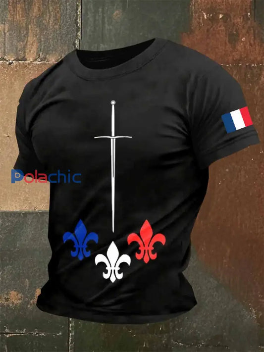T-Shirt Décontracté À Imprimé Rétro Pour Homme comme image / S