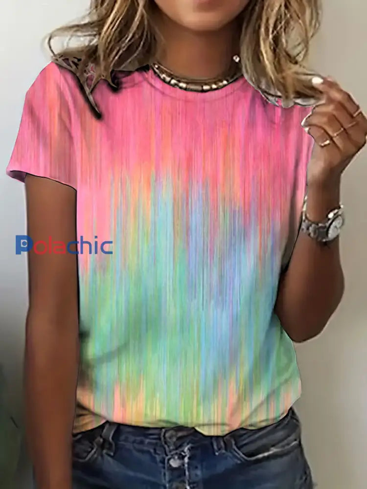 T-shirt décontracté à imprimé sensibilisation au cancer du sein pour femmes comme image / S