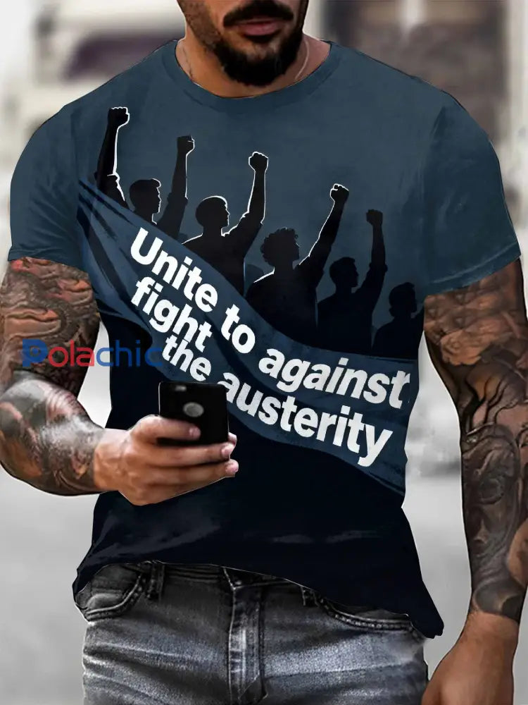 T-Shirt Décontracté Homme Imprimé Français comme image / S