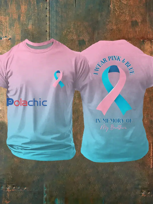 T shirt décontracté imprimé de sensibilisation au cancer du sein pour hommes comme image / S