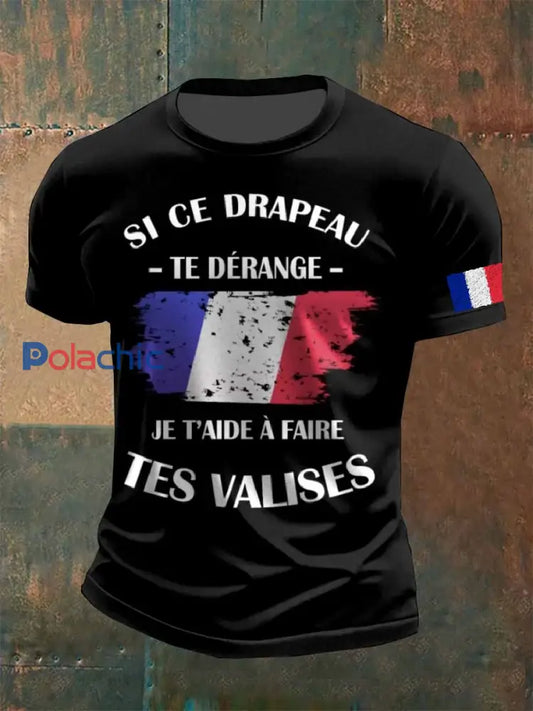 T Shirt Décontracté Imprimé Français Vintage comme image / S