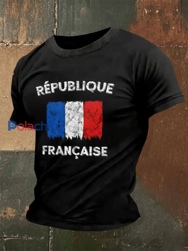 T-Shirt Décontracté Imprimé Français Vintage comme image / S