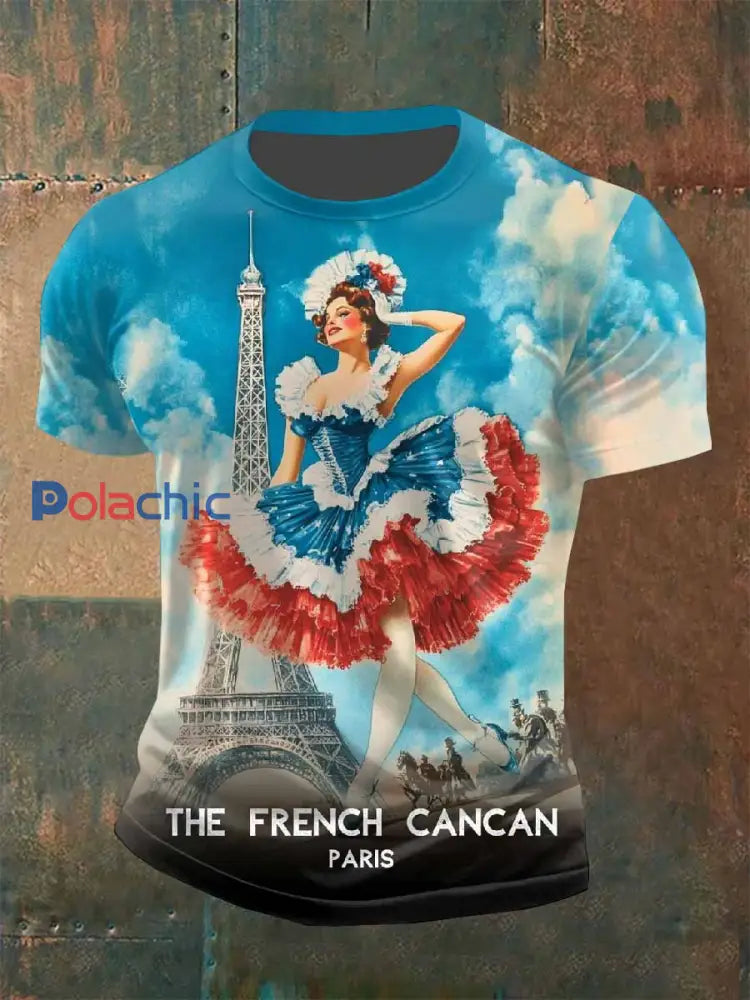 T Shirt Décontracté Imprimé Français Vintage comme image / S