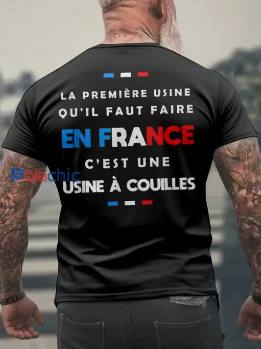 T Shirt Décontracté Imprimé Français Vintage comme image / S