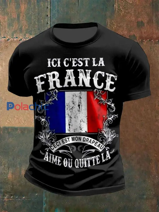 T Shirt Décontracté Imprimé Français Vintage comme image / S