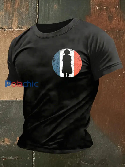 T-Shirt Décontracté Imprimé Français Vintage comme image / S