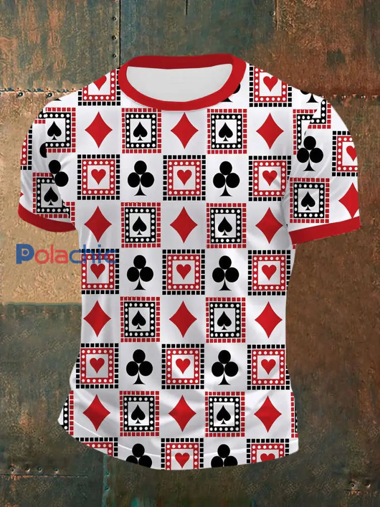 T-shirt décontracté imprimé poker pour hommes comme image / S