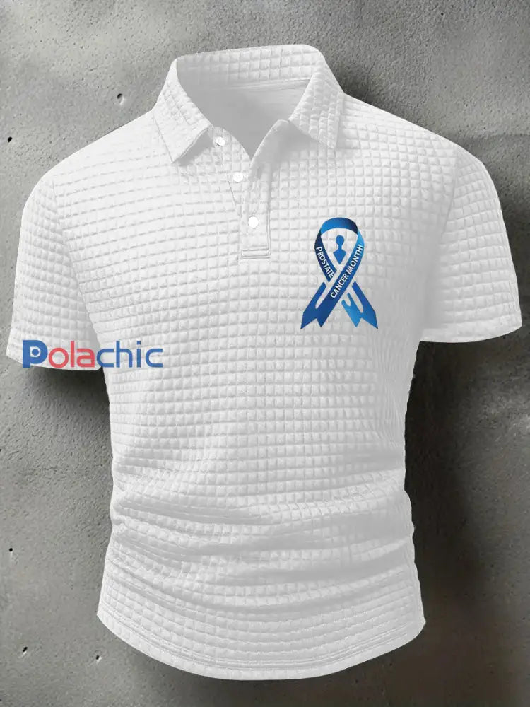 T shirt décontracté imprimé sensibilisation au cancer de la prostate pour hommes Blanc / S
