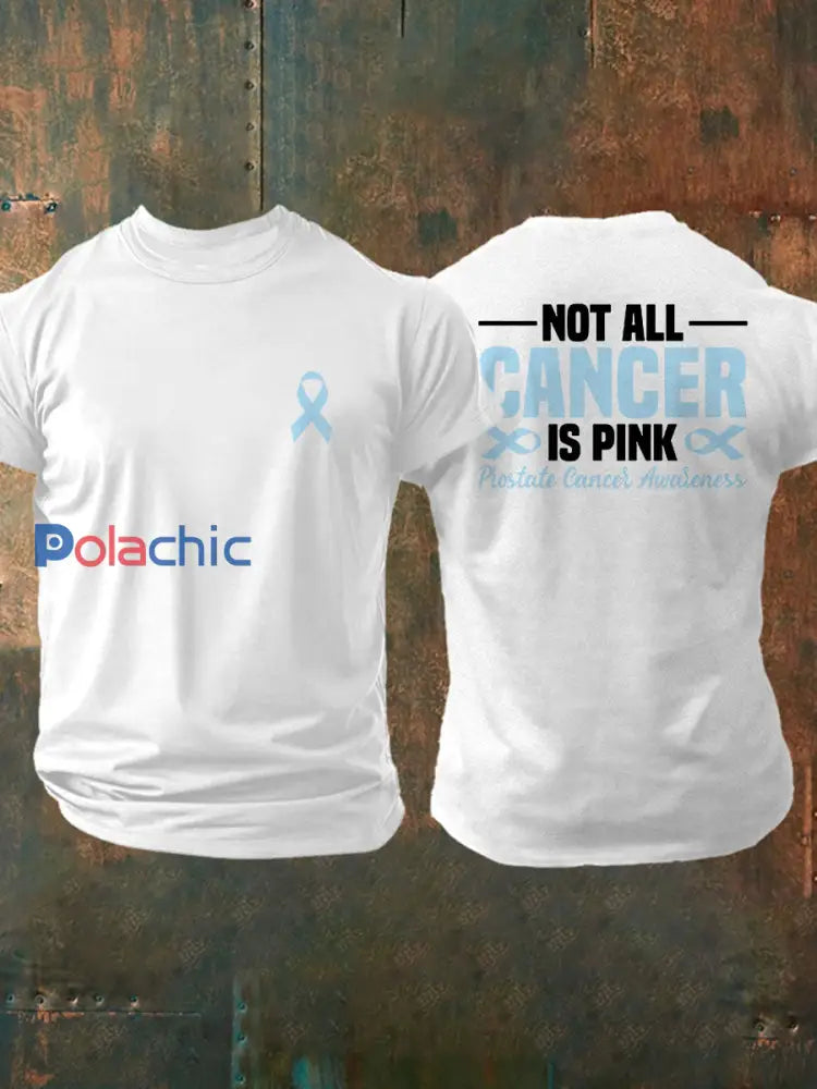 T shirt décontracté imprimé sensibilisation au cancer de la prostate pour hommes Blanc / S