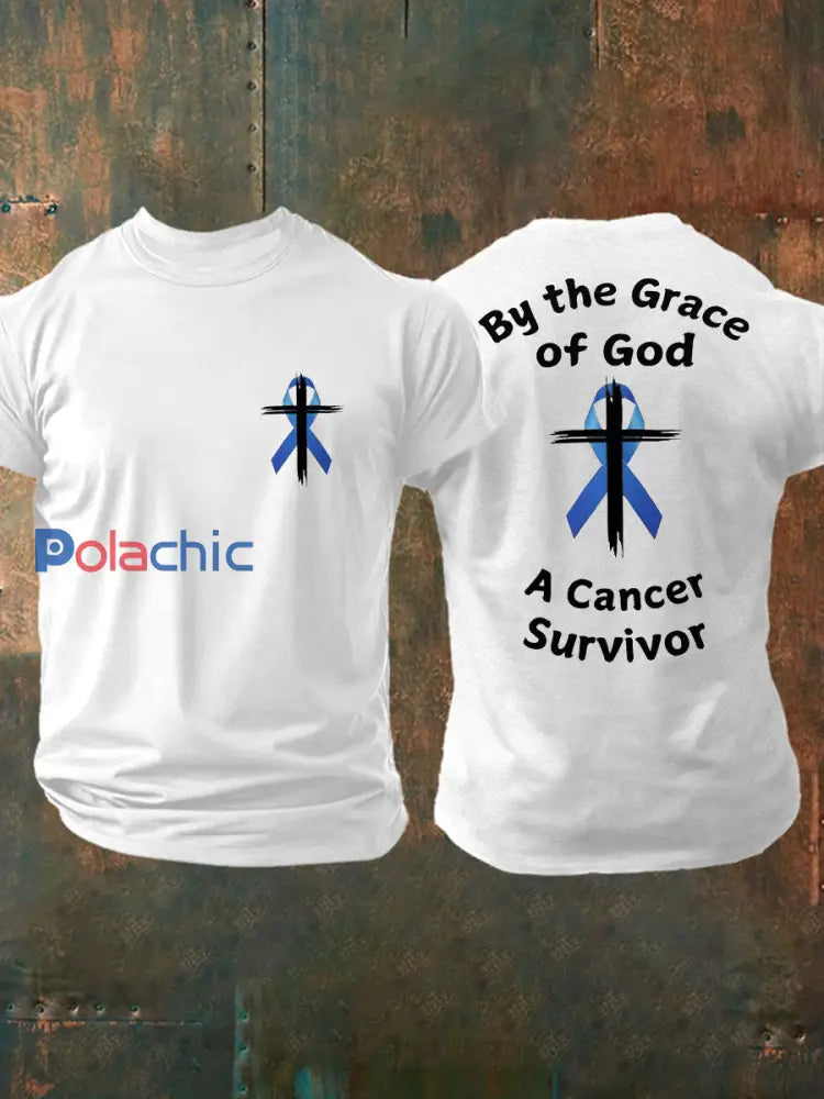 T shirt décontracté imprimé sensibilisation au cancer de la prostate pour hommes Blanc / S