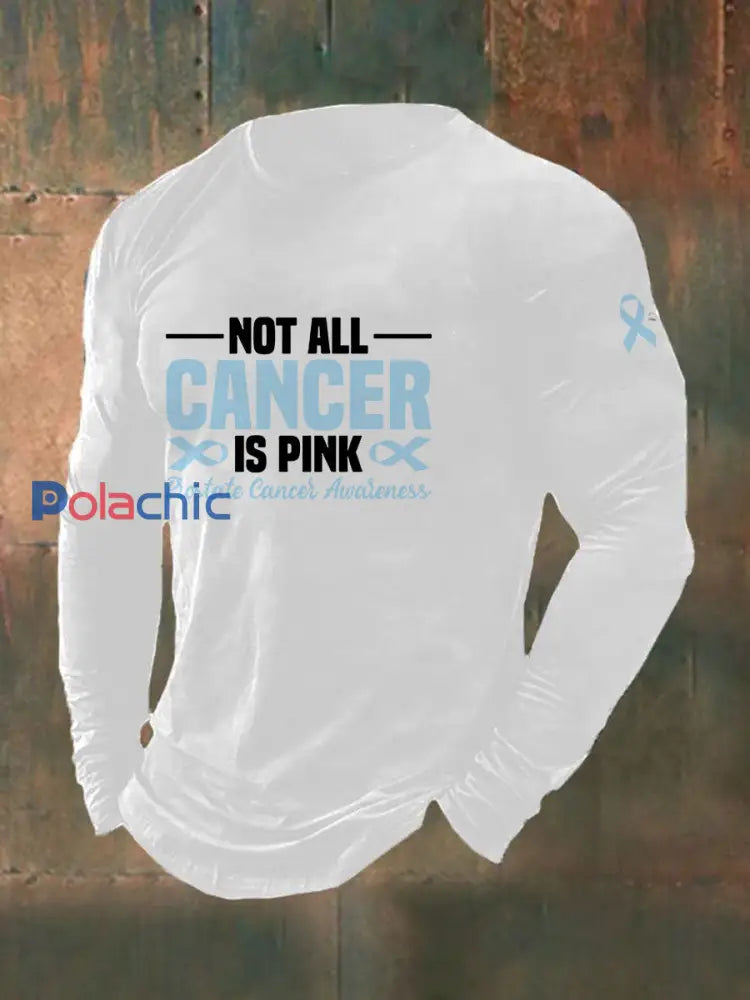 T shirt décontracté imprimé sensibilisation au cancer de la prostate pour hommes blanc / S