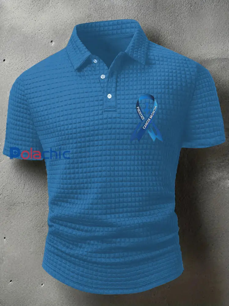 T shirt décontracté imprimé sensibilisation au cancer de la prostate pour hommes Bleu / S