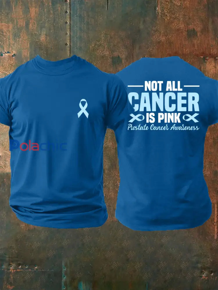 T shirt décontracté imprimé sensibilisation au cancer de la prostate pour hommes Bleu / S