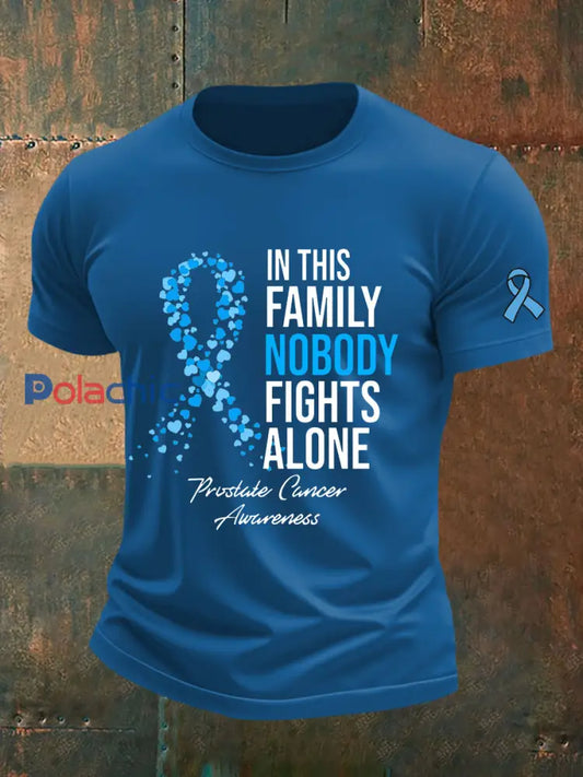 T shirt décontracté imprimé sensibilisation au cancer de la prostate pour hommes Bleu / S