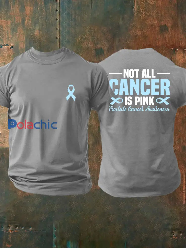 T shirt décontracté imprimé sensibilisation au cancer de la prostate pour hommes Gris Clair / S