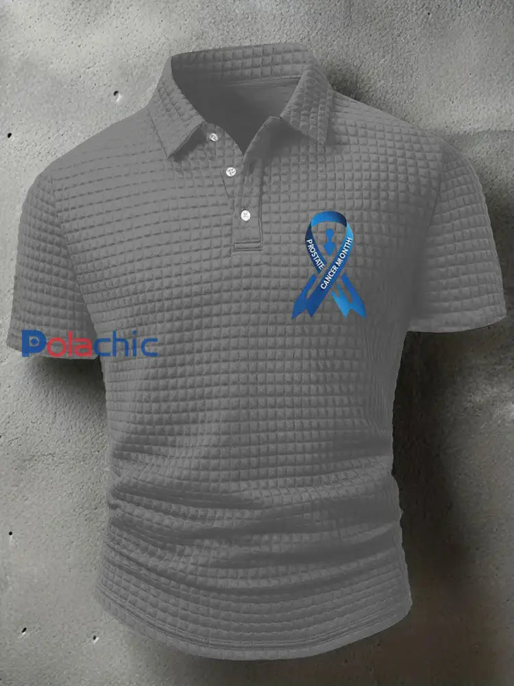 T shirt décontracté imprimé sensibilisation au cancer de la prostate pour hommes Gris clair / S