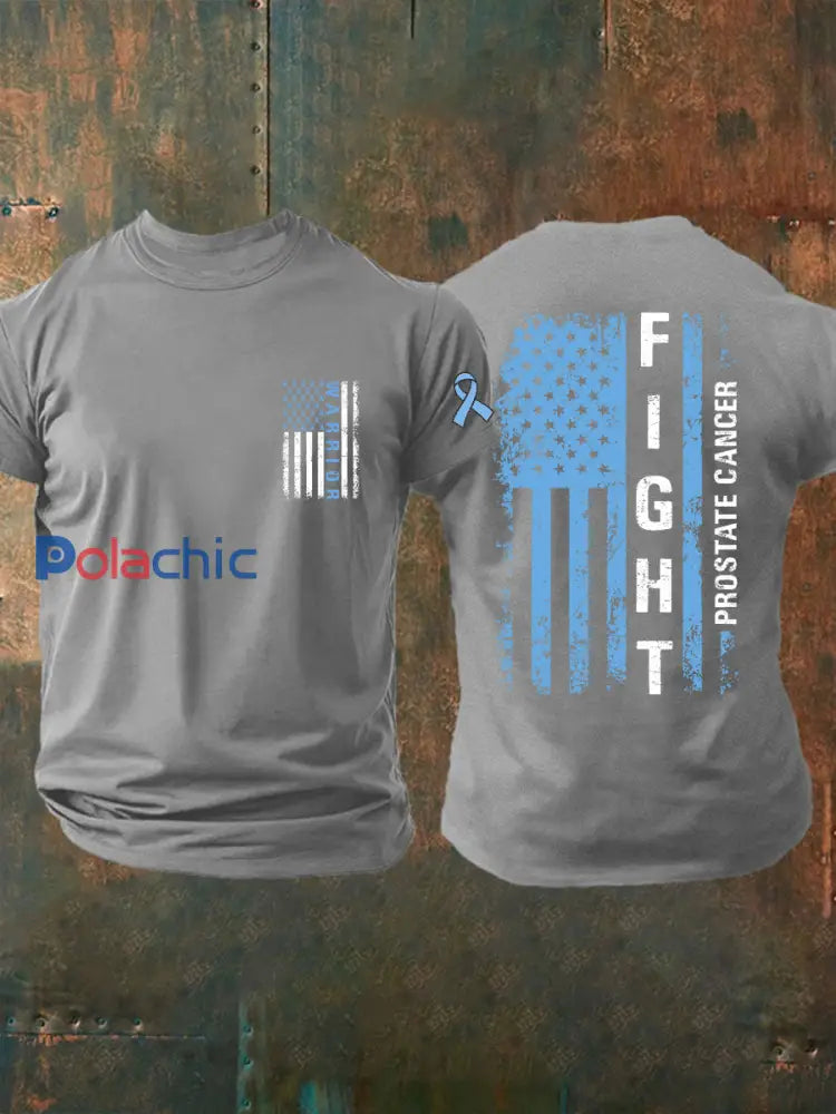 T shirt décontracté imprimé sensibilisation au cancer de la prostate pour hommes Gris Clair / S