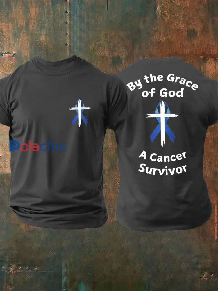 T shirt décontracté imprimé sensibilisation au cancer de la prostate pour hommes Gris foncé / S