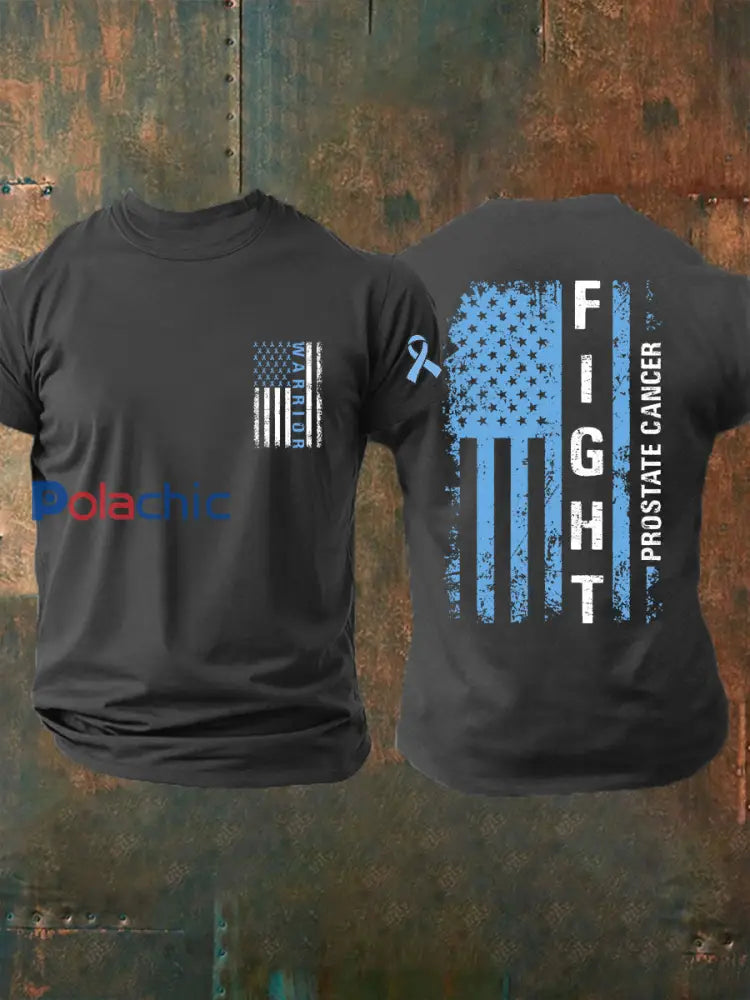 T shirt décontracté imprimé sensibilisation au cancer de la prostate pour hommes Gris Foncé / S