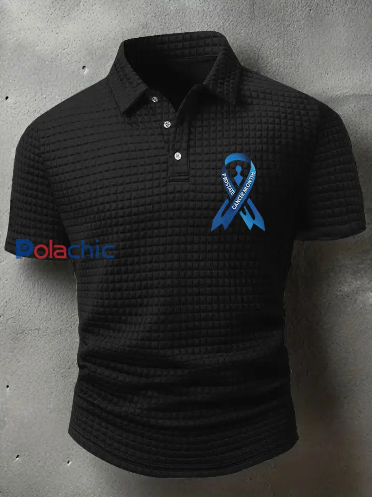 T shirt décontracté imprimé sensibilisation au cancer de la prostate pour hommes Noir / S