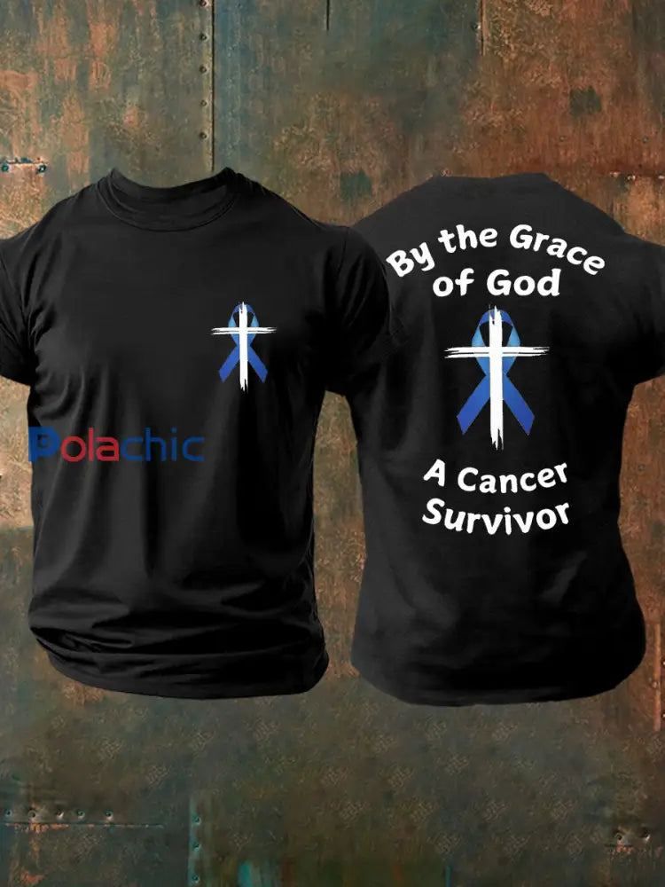 T shirt décontracté imprimé sensibilisation au cancer de la prostate pour hommes Noir / S