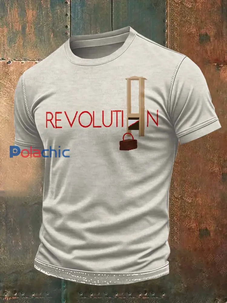 T Shirt Décontracté Vintage Révolution Française Imprimé comme image / M