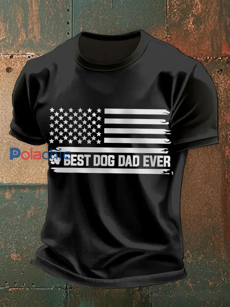 T-shirt drôle de fête des pères pour hommes Noir / S