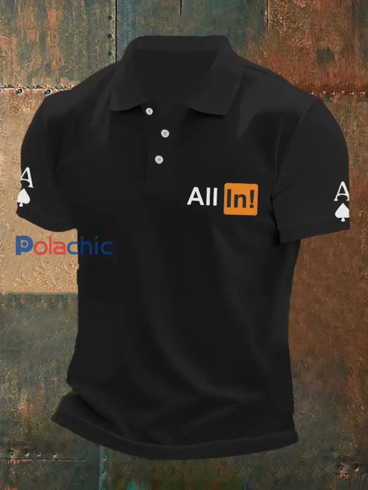 T-shirt drôle de Poker des hommes Noir / S