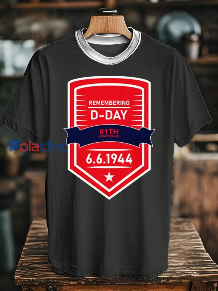 T-shirt du Jour J 1944 Normandie Military History pour homme Noir / S